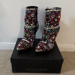 Azalea Wang Multicolor Embellished Heeled Boots